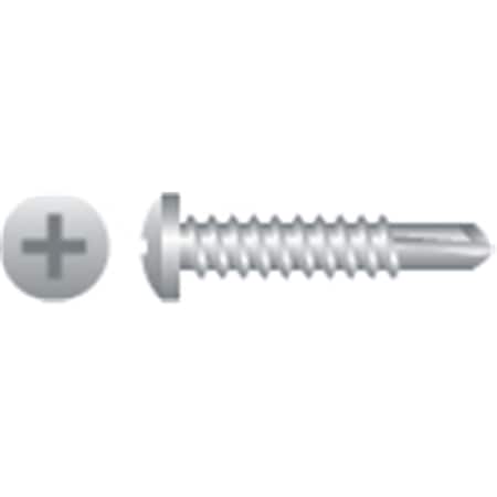 8-18 X 1.50 In. 410 Stainless Steel Phillips Pan Head Screws Passivated And Waxed, 4PK